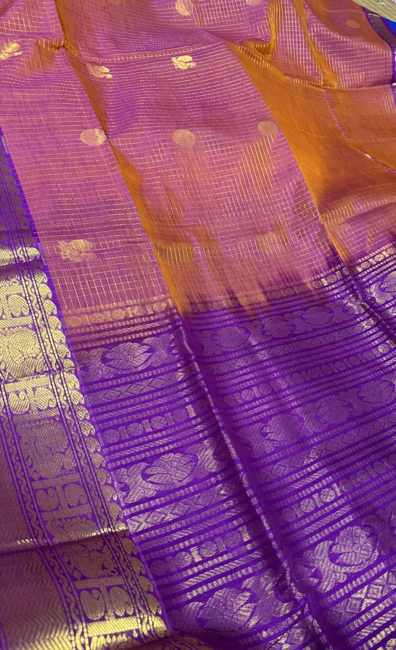 Arunima: Kattam Silk Cotton Kanjeevaram