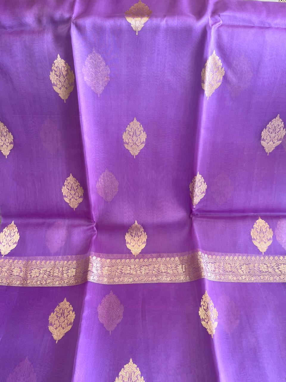 Kasni: Lilac Organza Banarasi