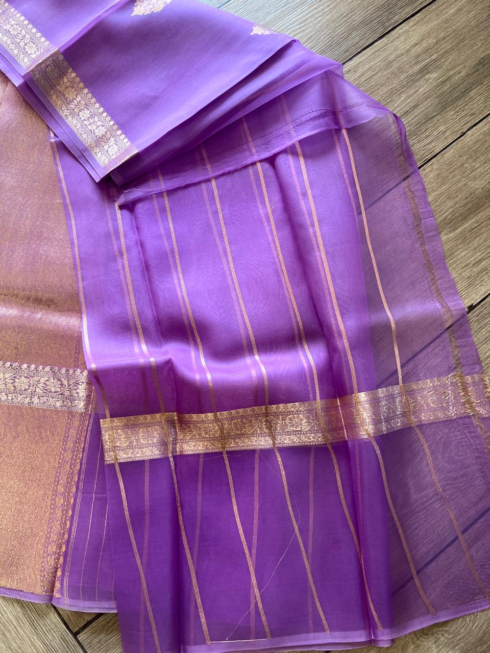 Kasni: Lilac Organza Banarasi