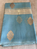 Aasmani: Powder Blue Organza Banarasi